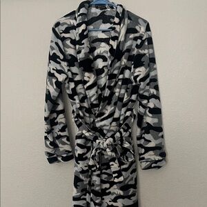 Just Love Women's Camouflage Robe in Black, Gray, and Cream